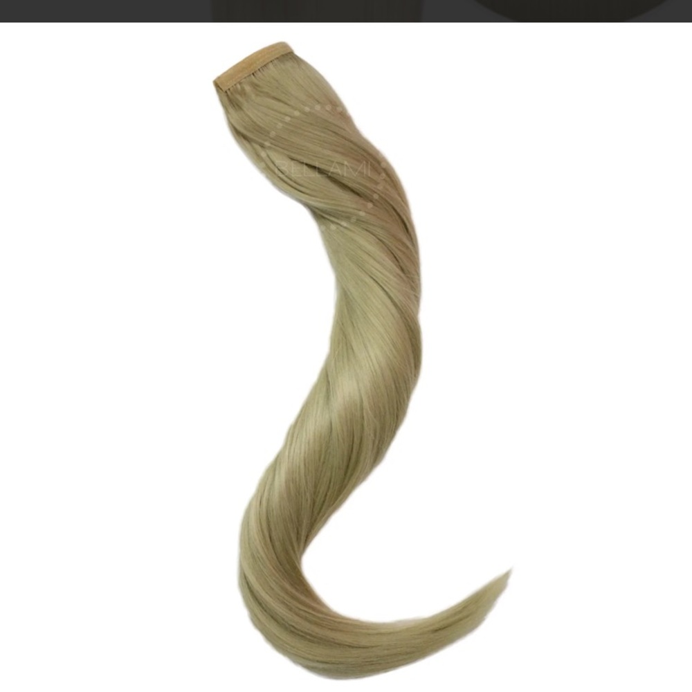 Bellami FAUX WRAP PONYTAIL 180G 24" ASH BLONDE. Brand new, never worn/washed